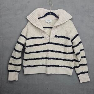 La Ligne Wool Striped Half  Sweater Chunky Minimalist Chic